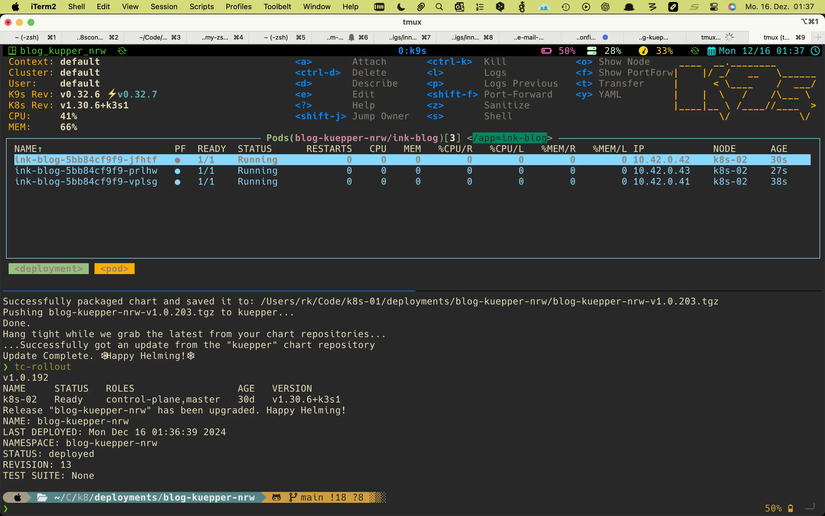tmux Sessions mit tmuxifier verwalten