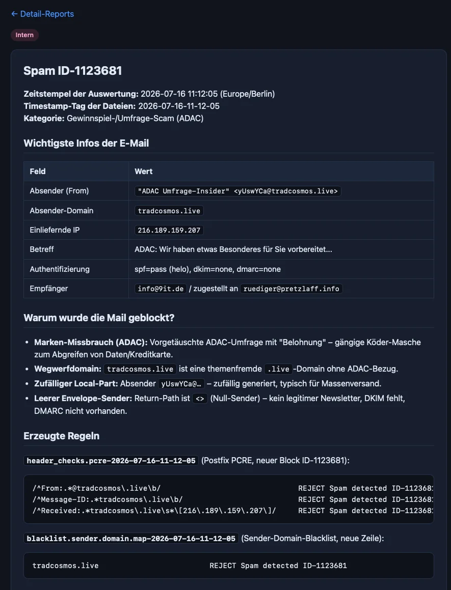 Interner Full-Report mit ausführlichen Informationen